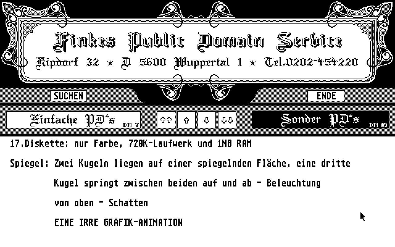 Finke Atari ST Software Buchhandlung atari screenshot